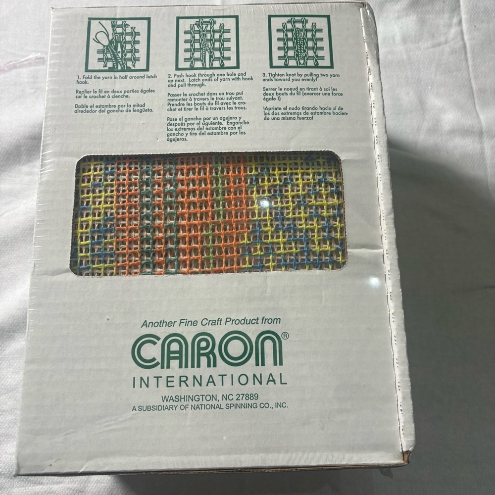 Vintage WonderArt Caron Desert Sun Latch Hook Rug Kit Cactus Southwest Sealed - Picture 3 of 5